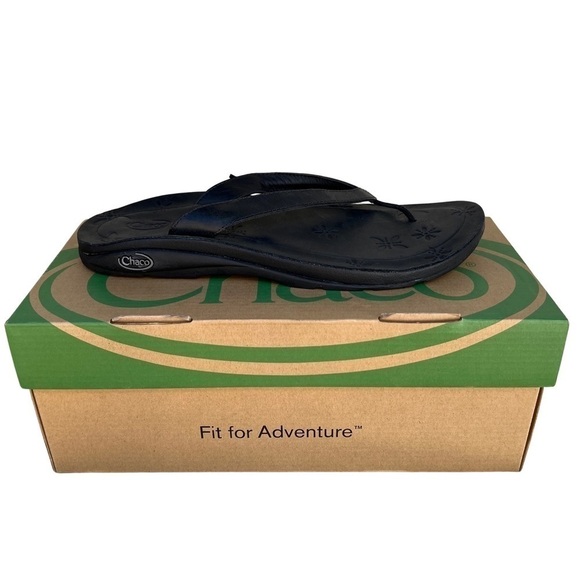 Chaco Locavore Ecotread Black Flip Flop Sandals Brand New in Box - Picture 2 of 10